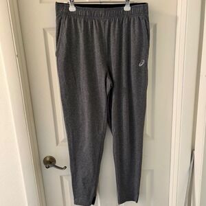 ASICS Men's Athletic Jogger Pants Gray Performance Stretch Track Pants Sz L